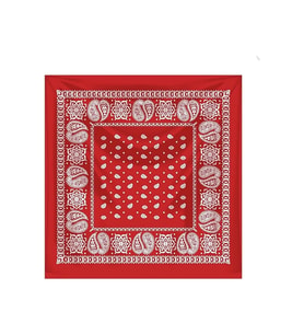Kırmızı Etnik Damla Desenli 55*55 Cm. Kare Pamuklu fular %100 Pamuk (Çok Renkli)