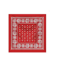 Kırmızı Etnik Damla Desenli 55*55 Cm. Kare Pamuklu fular %100 Pamuk (Çok Renkli)
