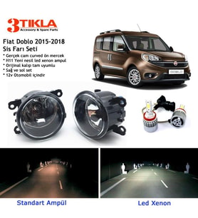 Fiat Doblo 2015-2018 Beyaz Led Xenon Sis Farı Seti
