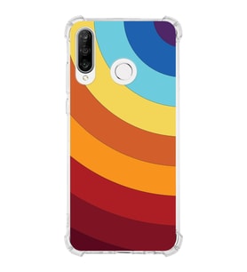 PrintiFy Huawei P30 Lite Uyumlu Köşe Korumalı Renk Cümbüşü A Tasarımlı Şeffaf Silikon Kılıf