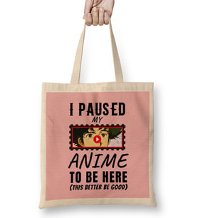 Sarcasm Funny Anime And Manga Otaku Lover Gift Bez Çanta Uzun Saplı