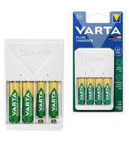Varta Plug AA/AAA Kalem Pil Şarj Cihazı Aleti - 4 Adet 2100Mah AA HR6 NI-MH Şarj Edilebilir Pil Hediyeli