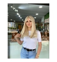 Soğuk Sarı Omuz Hizasında Vip Peruk