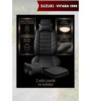 suzuki vitara 1998 Koltuk ve Kılıf uyumlu Siyah Lüks Yastık Minder 2 Minder 2 Yastık