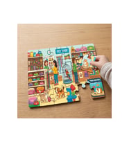 Evcil Hayvan Dükkanı Tasarımlı 24 Parça Ahşap Çocuk Puzzle