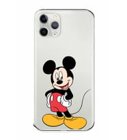Apple iPhone 11 Pro Max Uyumlu Kamera Korumalı Tıpalı Kapak Mickey Mouse TasarımlıŞeffaf Kılıf