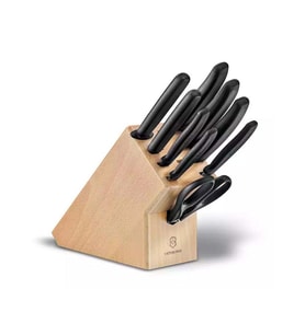 Victorinox VT 6.7193.9 Swıss Classıc Bıçak Ağaç Blok Set 9 AD. Siyah