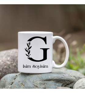 Kişiye Özel G Harfi Bardak - İsim Yazılı Bardak - İsimli Bardak