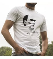 Atatürk Silüet ve İmza Beyaz Tişört