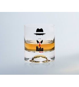BK Gift Kişiye Özel Renkli Baskılı Godfather Baba Tasarımlı Viski Bardağı-11 (Beyaz)