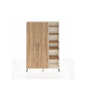 Arges Gardrop 7 Raflı 2 Kapaklı Tek Askılı 132x30x195 Aytaşı-Çam