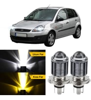 Ford Fiesta 2002-2008 Uyumlu Mercekli Far Ampulü Led Xenon Sarı-Beyaz Şimşek Etkili Uzun Kısa