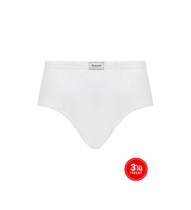 Erkek Pamuklu Kalın Kenarlı Külot 3'lü Paket - Beyaz