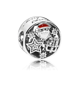 Kış Temalı Noel Baba Model Gümüş Charm
