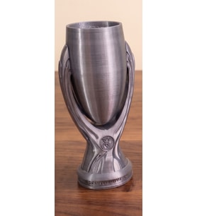 UEFA Süper Kupa 16-20-24 cm - Gümüş Renk Dekoratif Masaüstü Futbol Kupası (Super Cup)