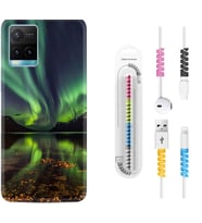 Vivo Y11S Y21S Y20 Y20S Y70 Kılıf Kablo Koruma Spiral Silikon Kuzey Işıkları 1327