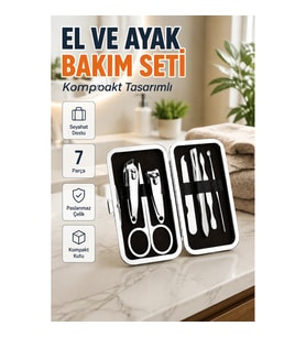 Paslanmaz Çelik El ve Ayak Kişisel Bakım Seti – Taşıma Çantalı