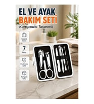 Paslanmaz Çelik El ve Ayak Kişisel Bakım Seti – Taşıma Çantalı
