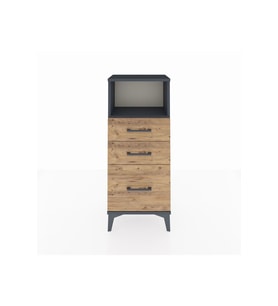 Arges Komodin Tek Raflı 3 Çekmeceli 44x30x106 Antrasit-Çam