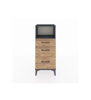Arges Komodin Tek Raflı 3 Çekmeceli 44x30x106 Antrasit-Çam