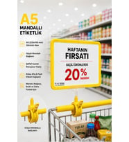 A5 Mandallı Etiketlik Fiyatlık Sepet Raf Askılık Fiyat Etiketi Çerçeveli Market Mağaza Sarı