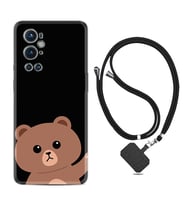 Tecno Spark 9 Pro Kılıf Resimli Boyun Askılı İpli Desenli Silikon Series Hello Bear 1905