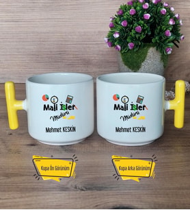 Mali İşler Müdürü Kupa Bardak T Sarı Kulplu Mali İşler Müdürüne Hediye