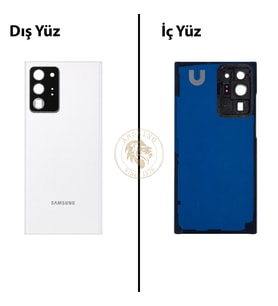 Samsung Note 20 Ultra Beyaz Arka Pil Kapağı Batarya Kapağı Lazer Kesim Back Cover