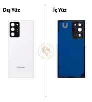 Samsung Note 20 Ultra Beyaz Arka Pil Kapağı Batarya Kapağı Lazer Kesim Back Cover