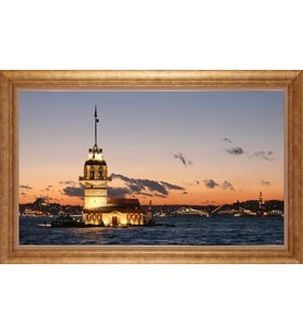 EV İŞYERİ OFİS İÇİN ALTIN ÇERÇEVELİ PASPARTULU TABLO S207