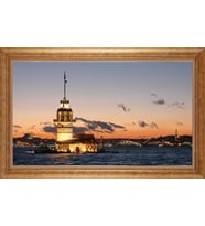EV İŞYERİ OFİS İÇİN ALTIN ÇERÇEVELİ PASPARTULU TABLO S207