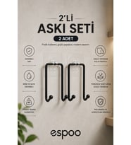 Çift Kancalı Yapışkanlı Banyo Mutfak Askısı 2 Adet