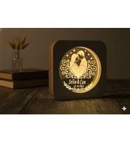 Kişiye Özel Romantik Çift-Kalp Gece Lambası (Sevgililer Günü Yıl Dönümü Doğumgünü Hediyesi)