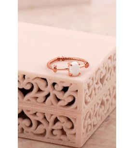 Opal Taşlı Rose Gümüş Yüzük 5794