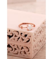 Opal Taşlı Rose Gümüş Yüzük 5794