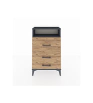 Arges Komodin Tek Raflı 3 Çekmeceli 60x30x96 Antrasit-Çam