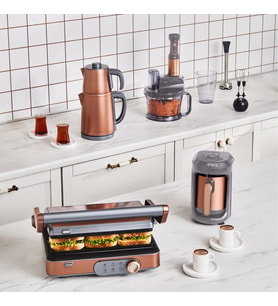 Karaca Gurme Premium Inox Evlilik Paketi Tost, Kahve, Çay Makinesi ve Mutfak Robotu Galactic Bronze