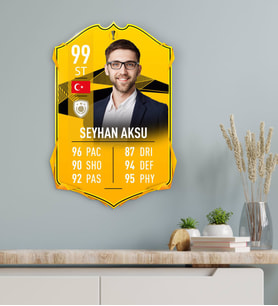 BK Gift Kişiye Özel Ahşap Tablo Futbolcu Kartı-14