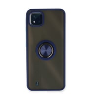 Realme C11 2021 Kılıf Montreal Yüzüklü Silikon Kapak - Lacivert