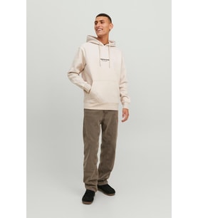 Jack & Jones Erkek Kapüşonlu Sweatshirt - Vesterbro (Taş)