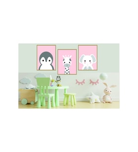 Çocuk Odası Takımı Dekoratif Retro Mdf Tablo ( Çerçeve Görünümlü )