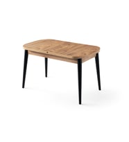 Venüs Açılır MDF Oval Mutfak Masası 80x130  (Siyah - Kahverengi)