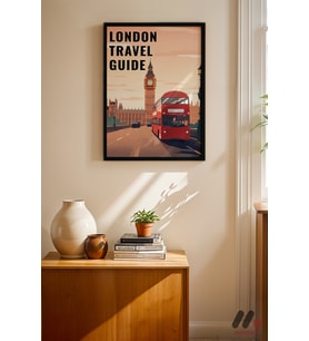 Londra Seyahat Rehberi Posteri, Siyah Çerçeveli Duvar Tablosu - Seyahat Severlere