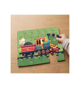 Mutlu Tren Tasarımlı 24 Parça Ahşap Çocuk Puzzle MPK0904