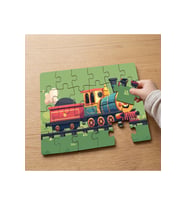 Mutlu Tren Tasarımlı 24 Parça Ahşap Çocuk Puzzle MPK0904