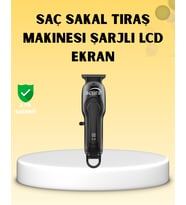 Profesyonel Tıraş Makinesi LCD Ekranlı Turbo Mod ve Güçlü Motor