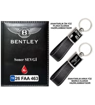 Plakanıza Özel Bentley Logolu Siyah Ruhsat Kabı ve Anahtarlık