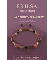Sertifikalı Terahertz Lal Garnet Doğal Taş Bileklik - Koruma Güç Tutku Enerji Taşı (Çok Renkli)