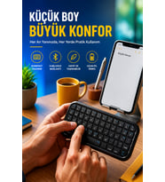 Taşınabilir Mini Bluetooth Klavye Şarjlı Kablosuz Klavye