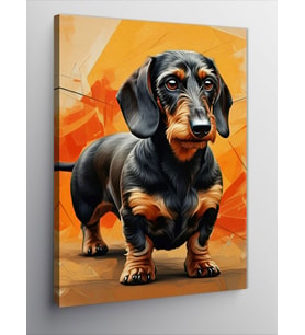 Kanvas Tablo Dachshund Köpek Portresi